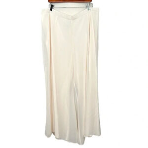 R&M RICHARDS Wide Leg Palazzo Pants Ivory Chiffon Feminine Sheer Boho, Size 20W
